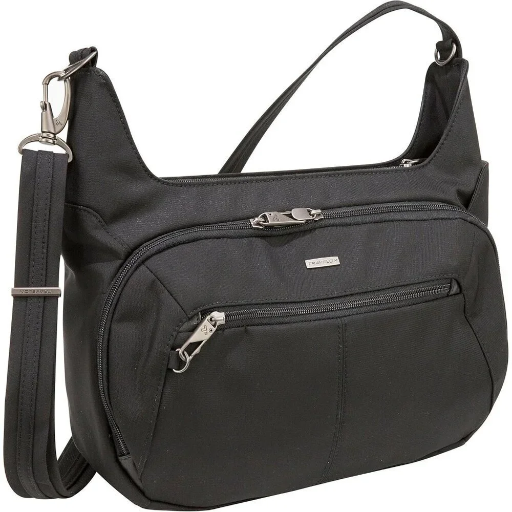 Anti-Theft Concealed Carry Hobo Messenger Bag Cotton Canvas Suede